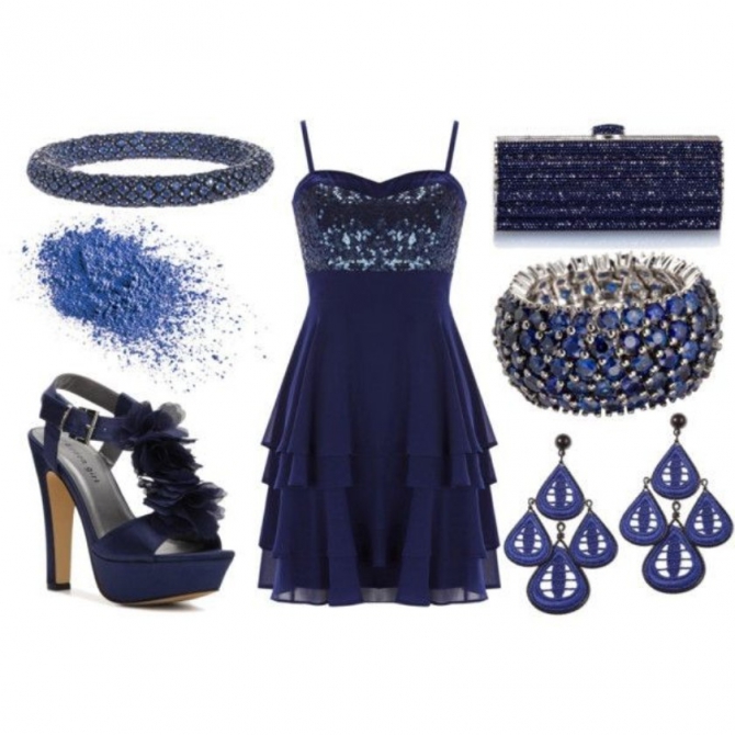 Темно Синее Платье С Цветами